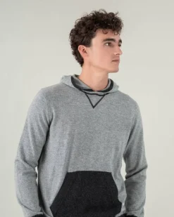 Kujten Sweaters & Sweatshirts>Long Sleeves Cashmere Sweatshirt Gris Chine