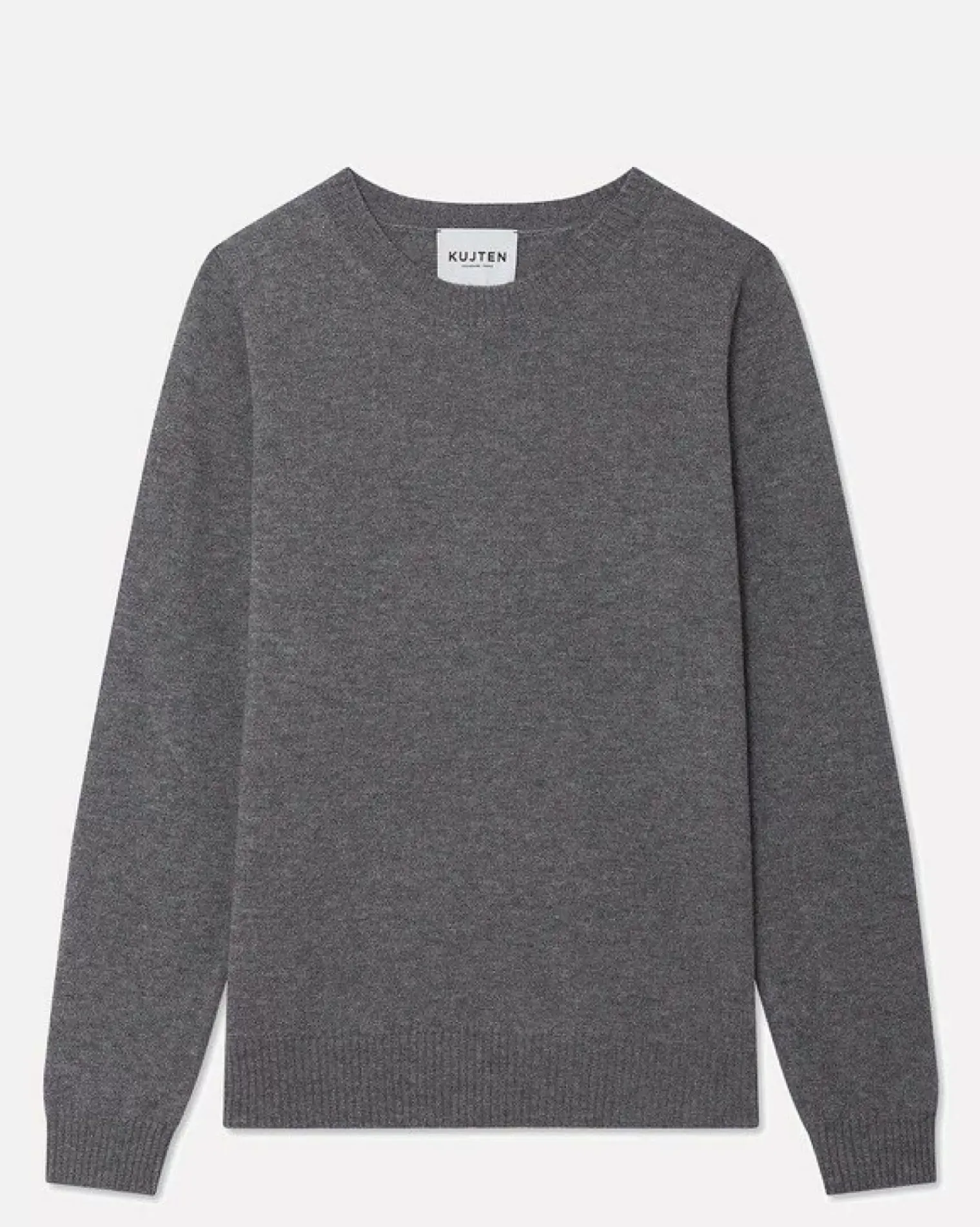Kujten Sweaters & Sweatshirts>Long Sleeves Round Neck Cashmere Sweater Gris Flanelle