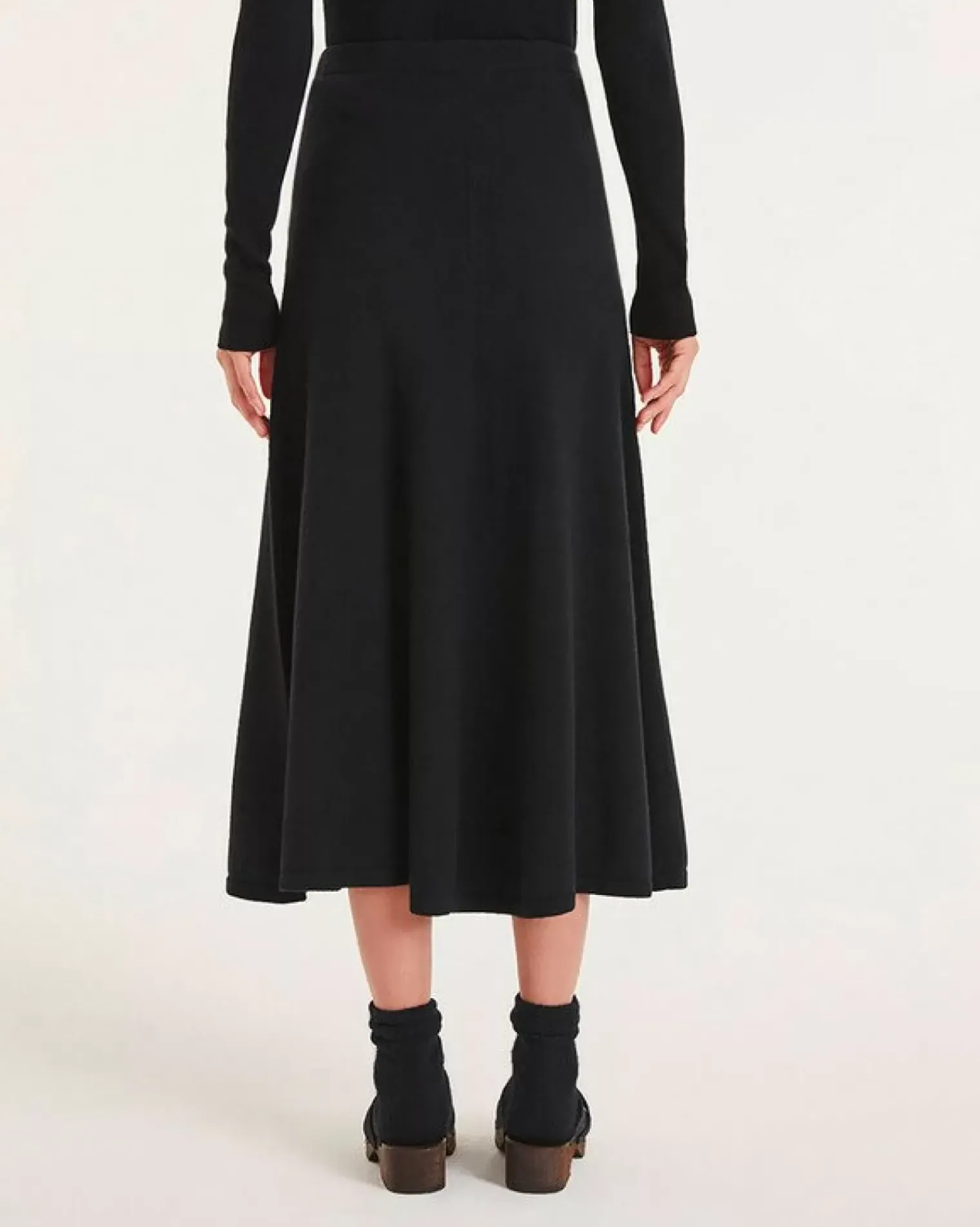 Kujten Dresses & Skirts>Long Woman Cashmere Skirt Noir