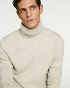 Kujten Sweaters & Sweatshirts>Long-Sleeved Turtleneck Cashmere Sweater, 4-Threads Avoine