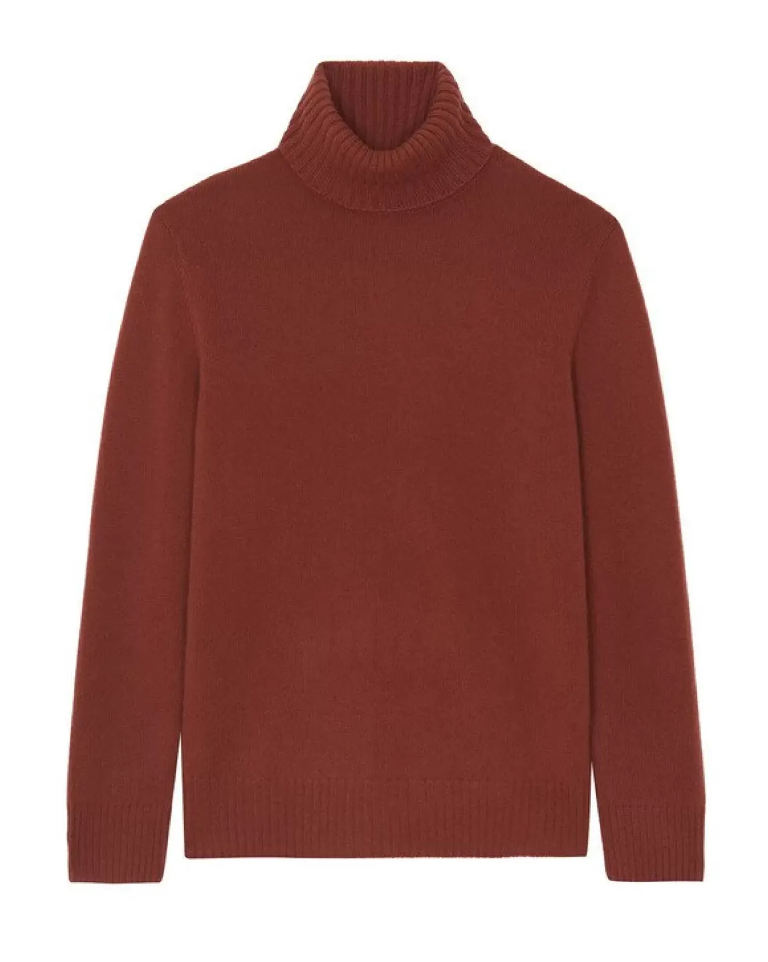 Kujten Sweaters & Sweatshirts>Long-Sleeved Turtleneck Cashmere Sweater Bordeaux Sienne