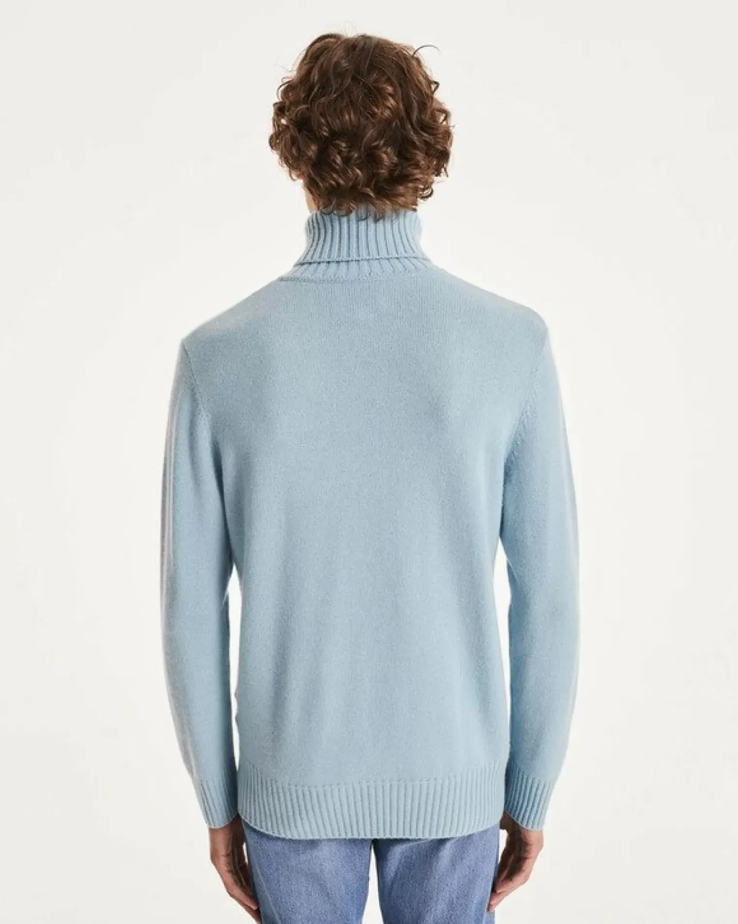 Kujten Sweaters & Sweatshirts>Long-Sleeved Turtleneck Cashmere Sweater Blue Ice