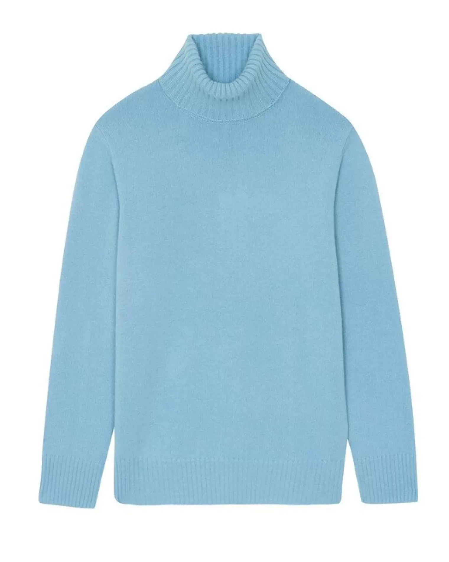 Kujten Sweaters & Sweatshirts>Long-Sleeved Turtleneck Cashmere Sweater Blue Ice