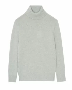 Kujten Sweaters & Sweatshirts>Long-Sleeved Turtleneck Cashmere Sweater Gris Bouleau