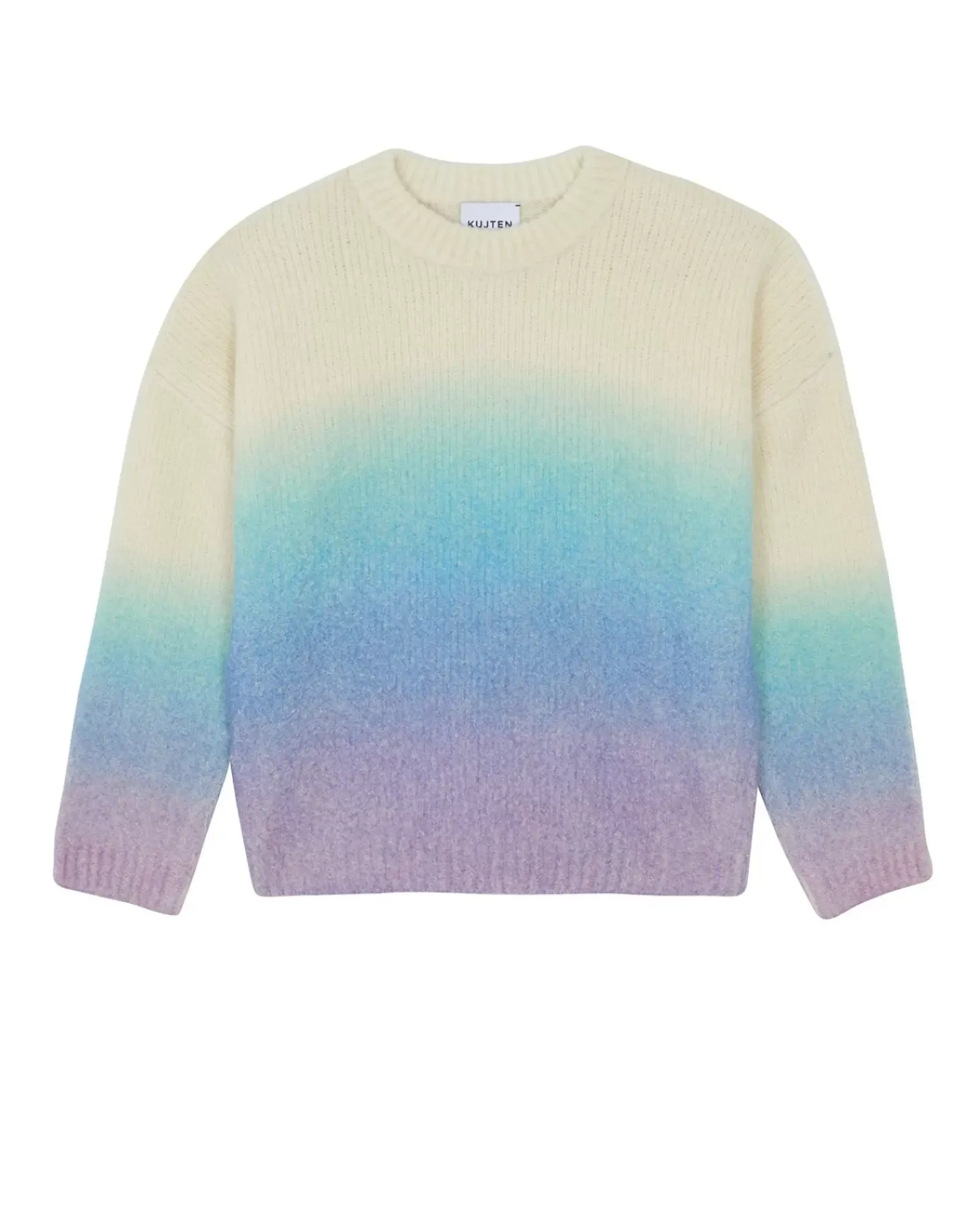 Kujten Sweaters & Sweatshirts>Loop Jersey Round Neck Cashmere Sweater, 2-Threads Bleu