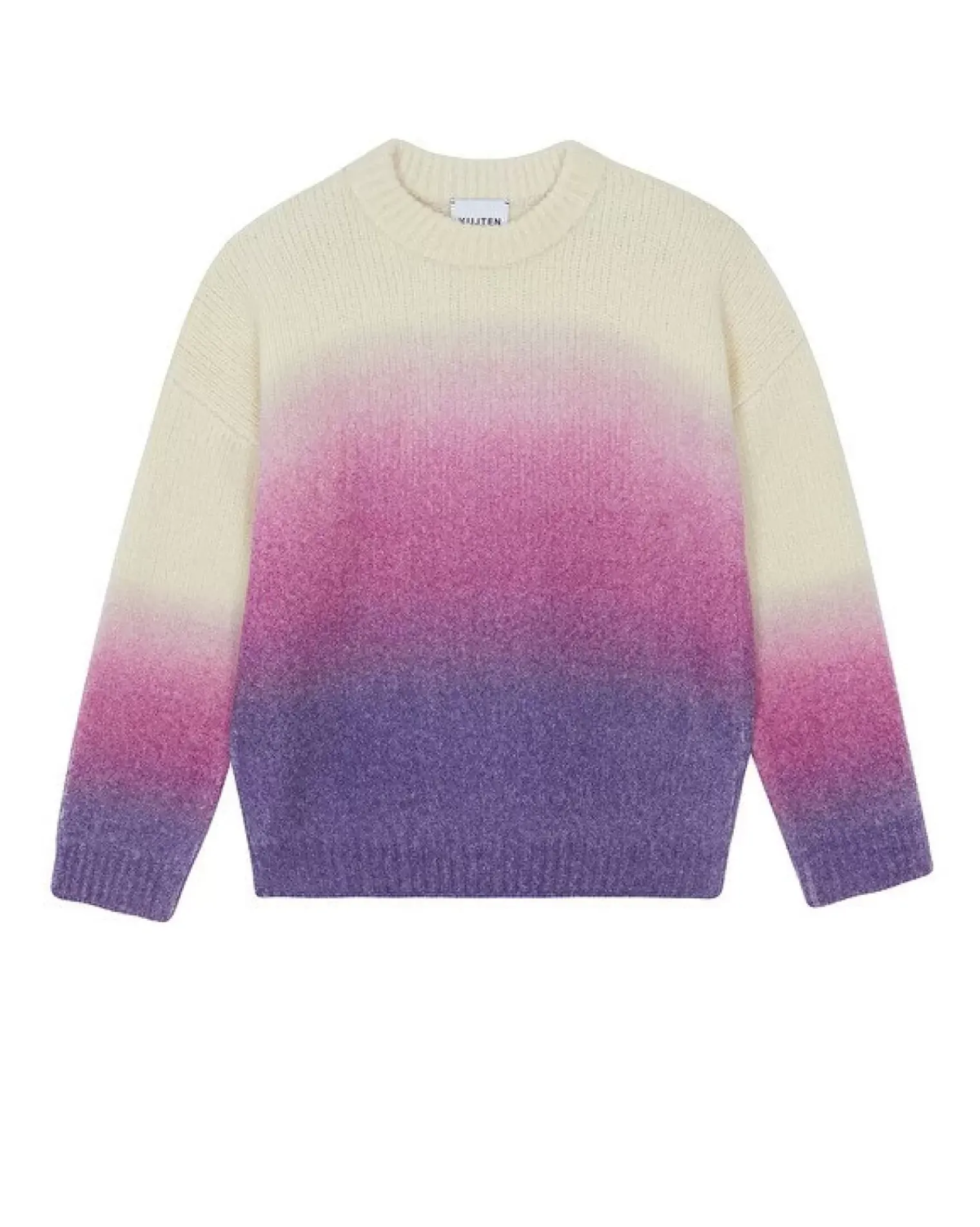 Kujten Sweaters & Sweatshirts>Loop Jersey Round Neck Cashmere Sweater, 2-Threads Violet