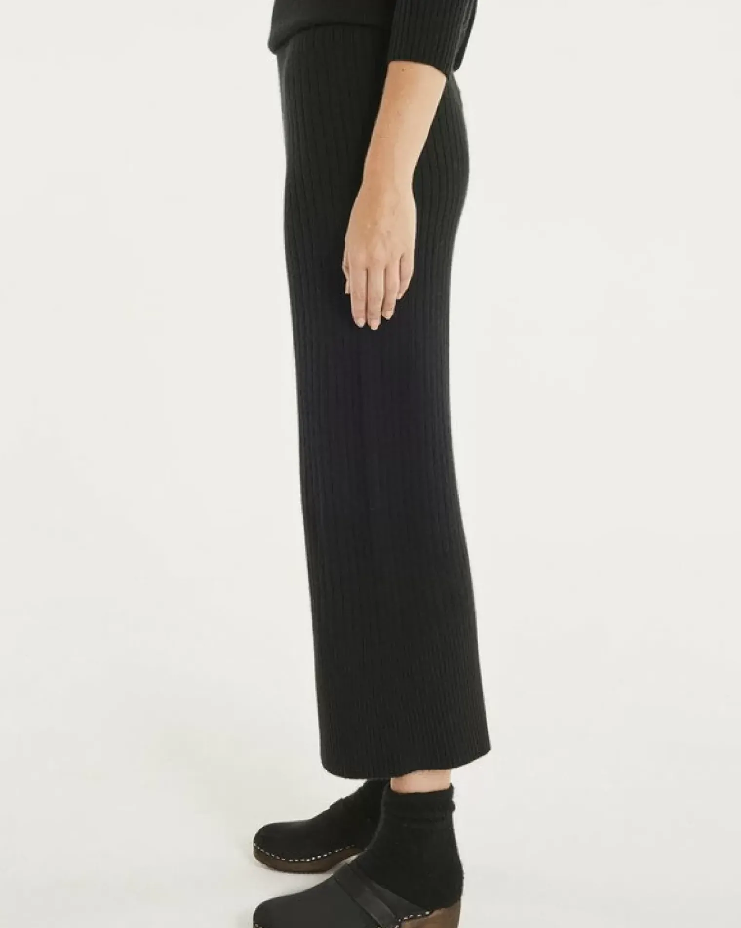 Kujten Pants & Shorts>Loose Fitting Cashmere Trousers Noir