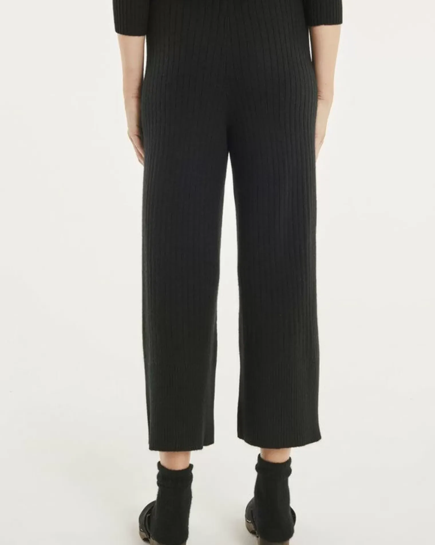 Kujten Pants & Shorts>Loose Fitting Cashmere Trousers Noir