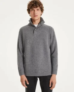 Kujten Sweaters & Sweatshirts>Man Cashmere Trucker Sweater Gris Flanelle