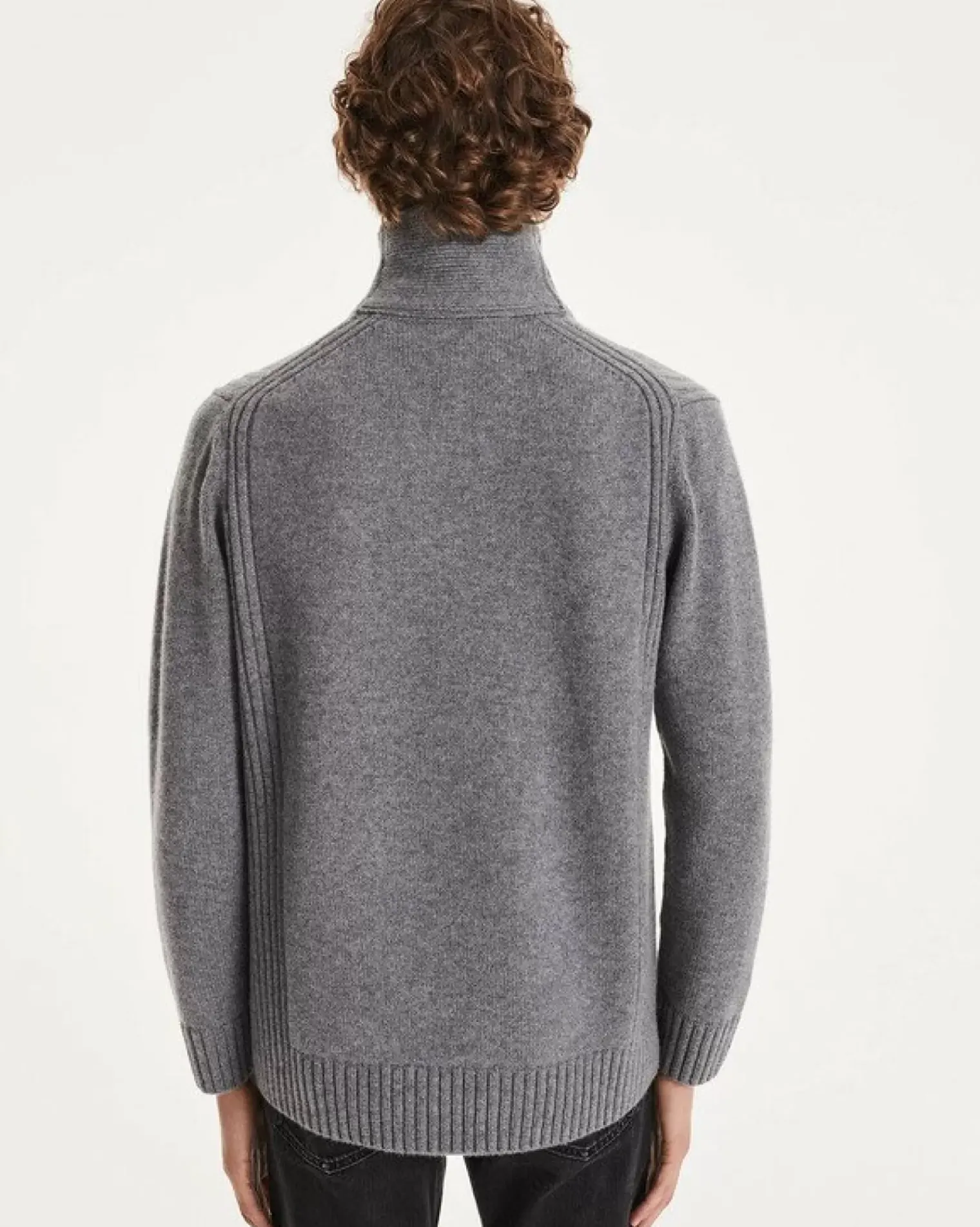 Kujten Sweaters & Sweatshirts>Man Cashmere Trucker Sweater Gris Flanelle