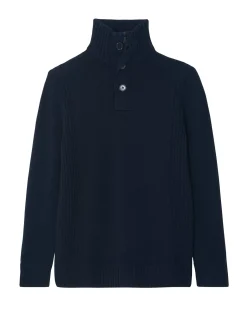 Kujten Sweaters & Sweatshirts>Man Cashmere Trucker Sweater Bleu Marine Fonce