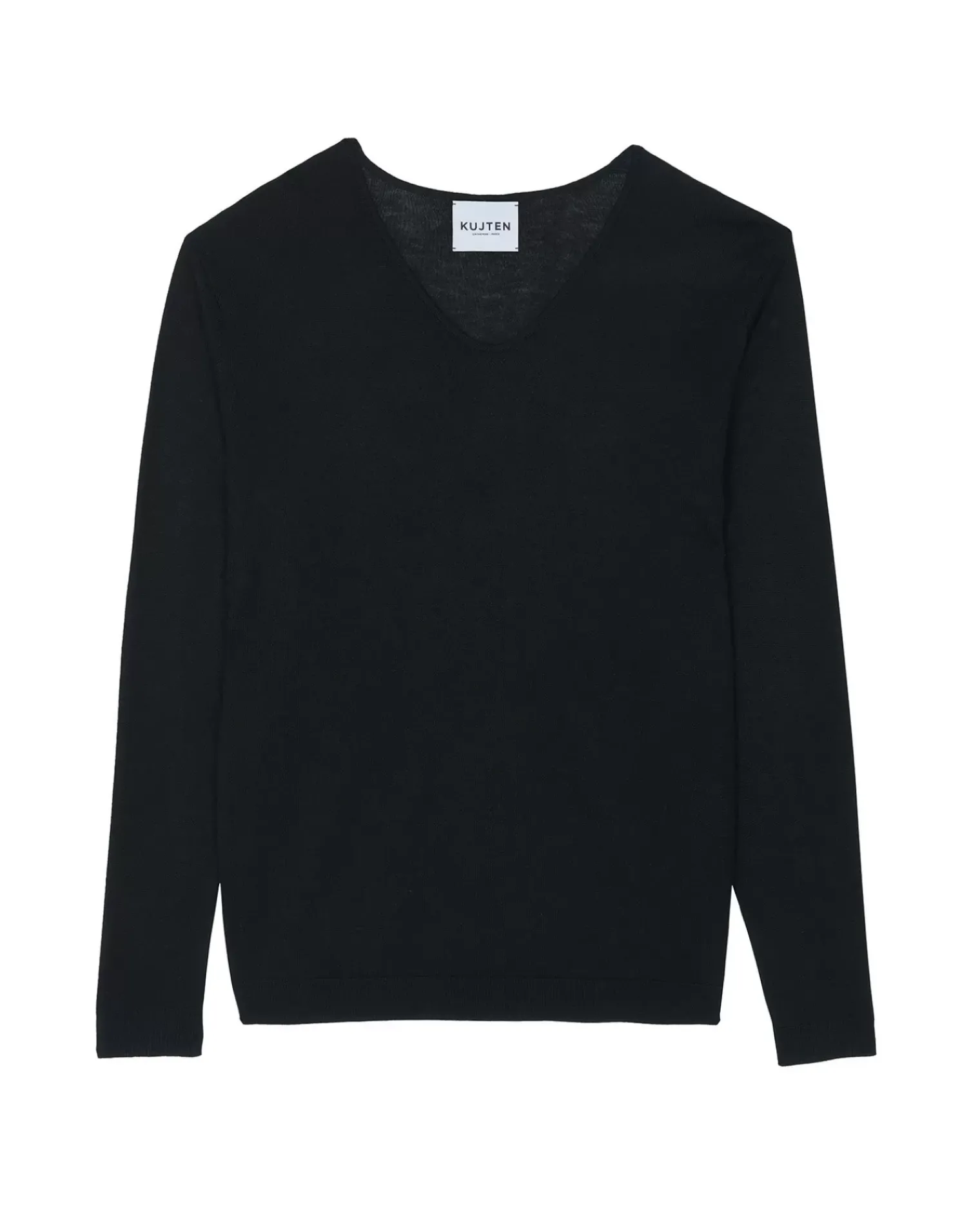 Kujten Sweaters & Sweatshirts>Man Silk & Cashmere V-Neck Sweater Noir