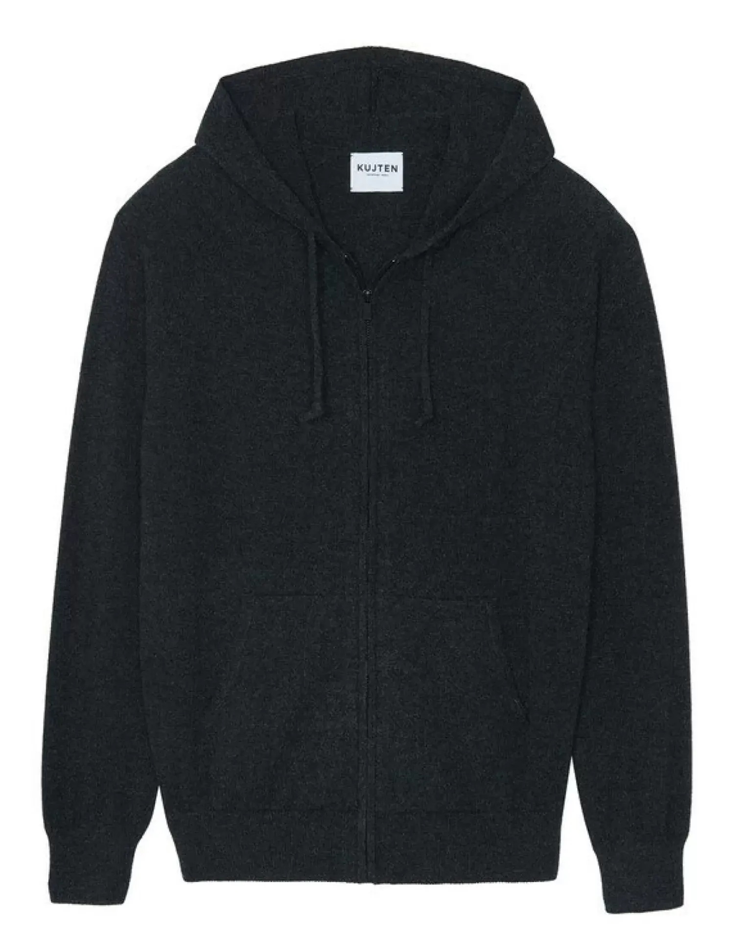 Kujten Hoodies>Man Zipped Hooded Cashmere Vest Gris Anthracite