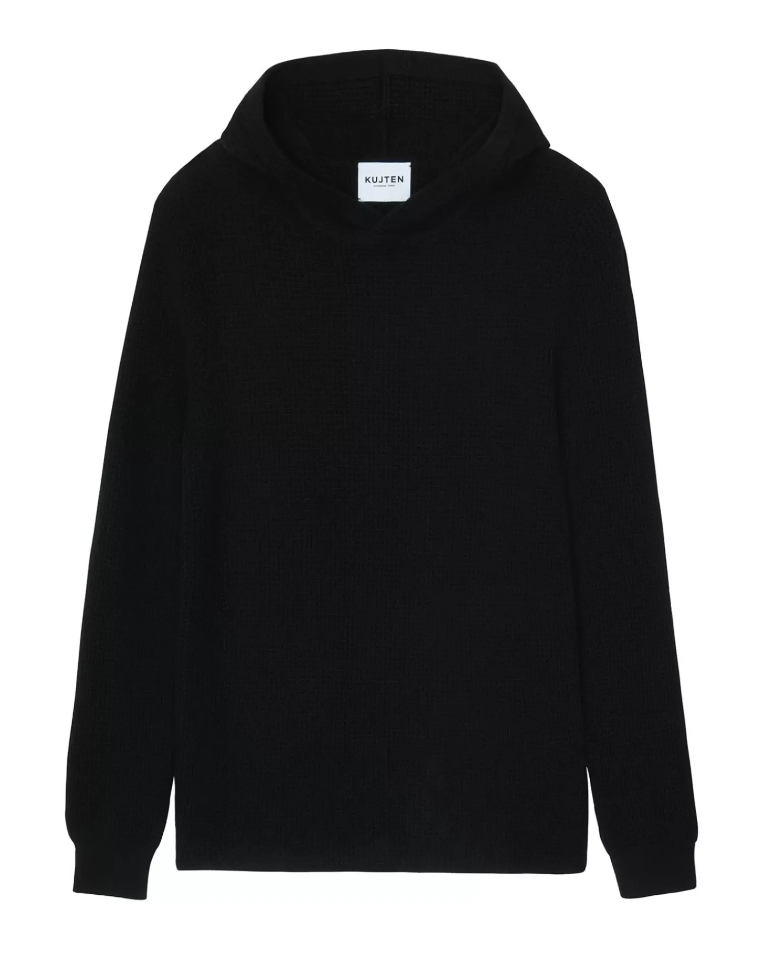 Kujten Hoodies>Men Cashmere Hoodie Noir
