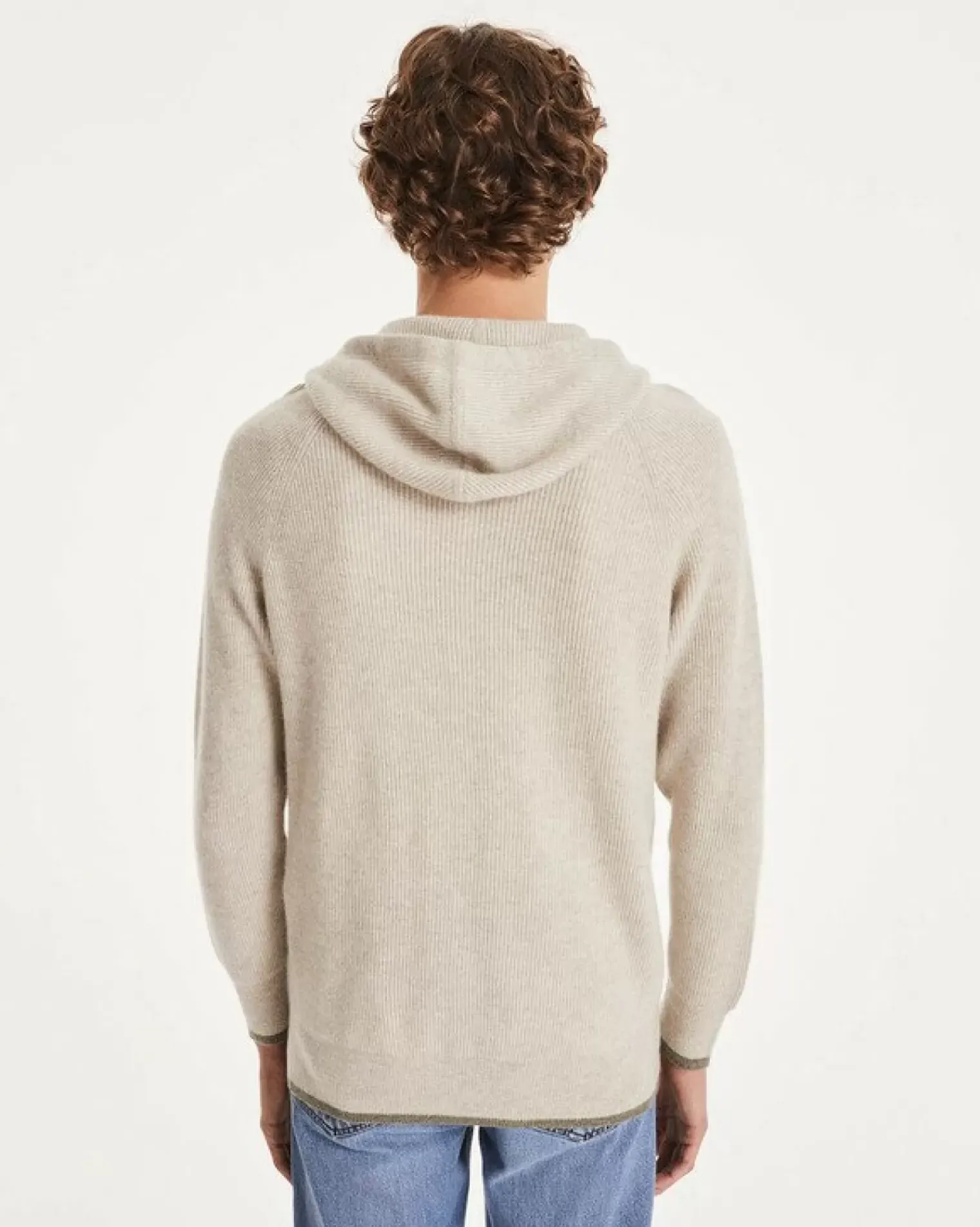 Kujten Hoodies>Men Cashmere Hoodie Avoine