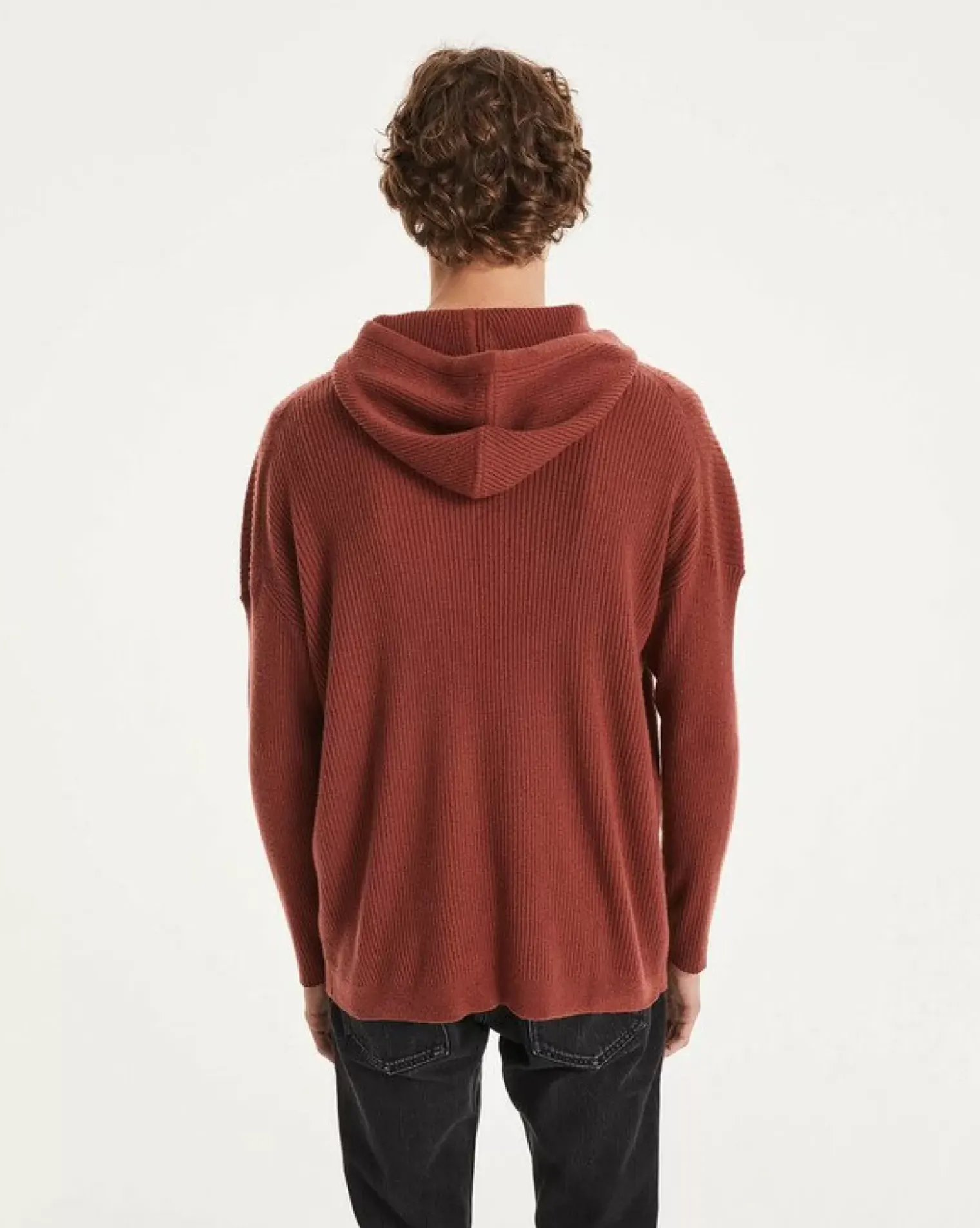 Kujten Hoodies>Men Cashmere Hoodie Bordeaux Sienne