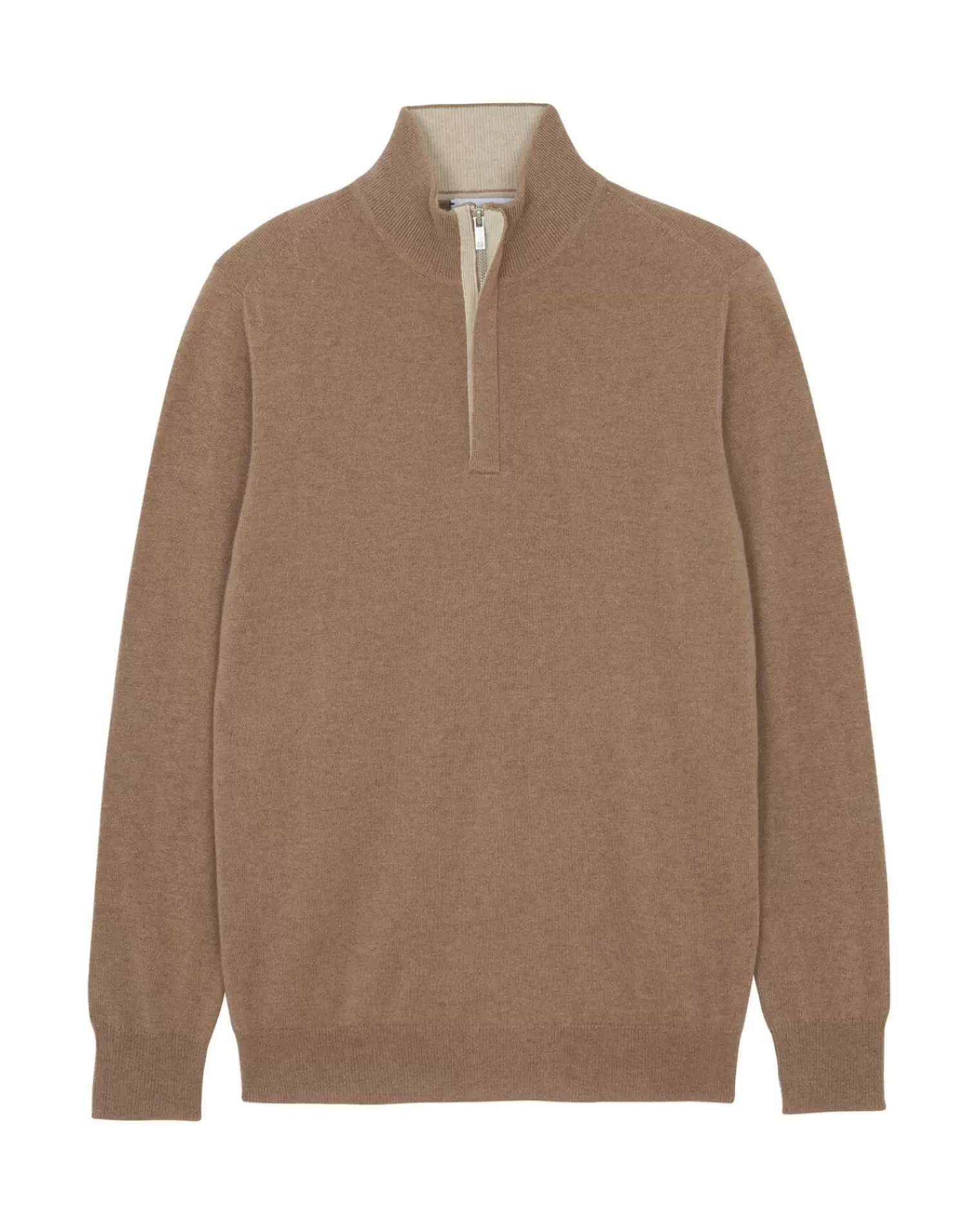 Kujten Sweaters & Sweatshirts>Men Cashmere Sweater , 2-Threads Camelo