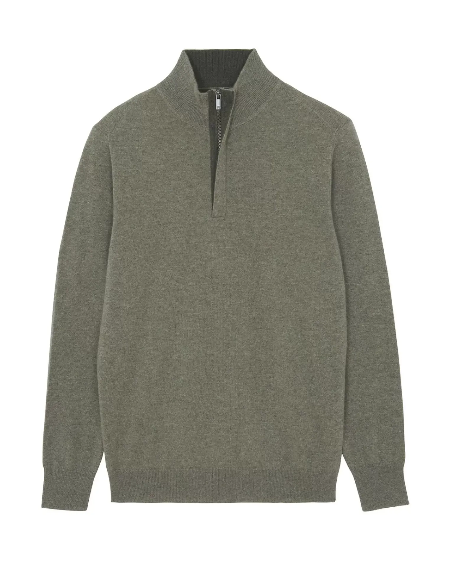 Kujten Sweaters & Sweatshirts>Men Cashmere Sweater , 2-Threads Kaki Chine