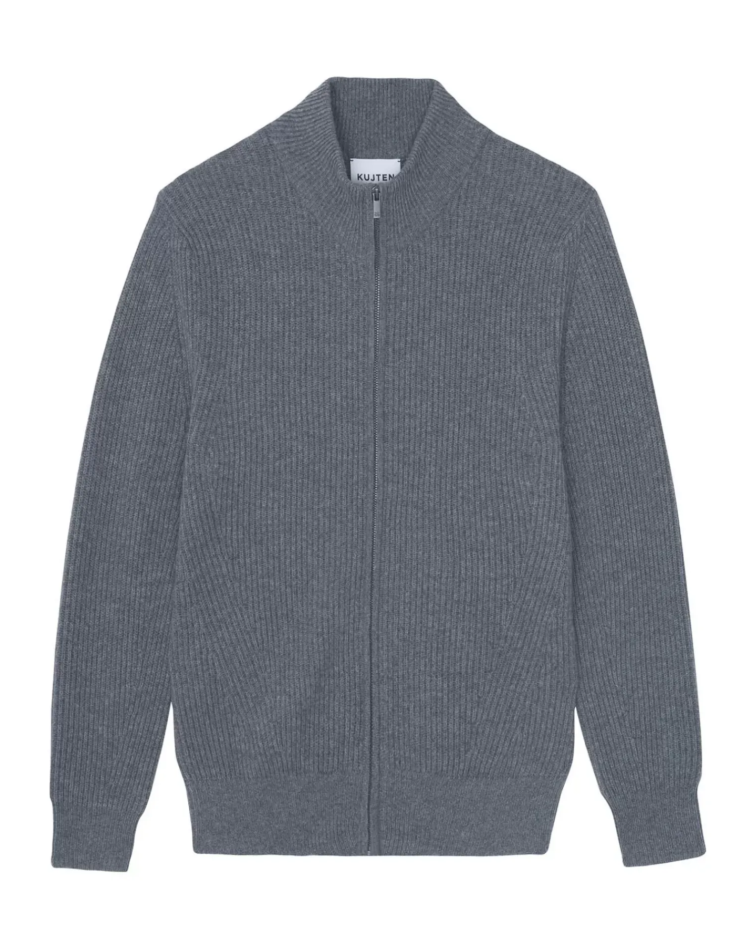Kujten Jackets & Vests>Men Cashmere Trucker Neck Cardigan Gris Flanelle