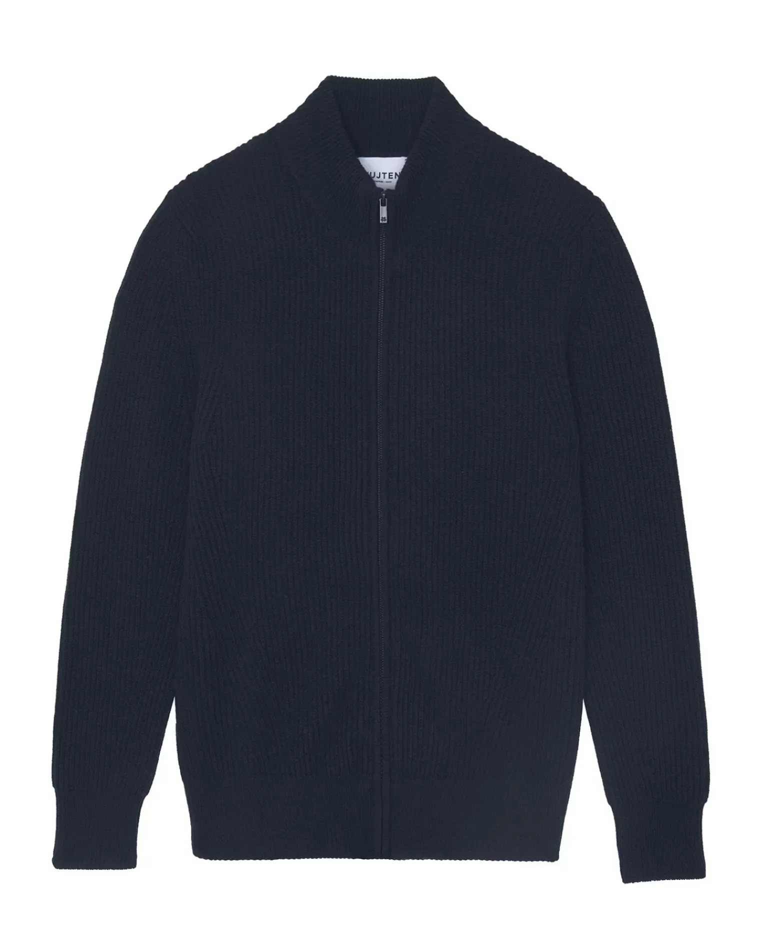 Kujten Jackets & Vests>Men Cashmere Trucker Neck Cardigan, 4-Threads Bleu Marine Fonce