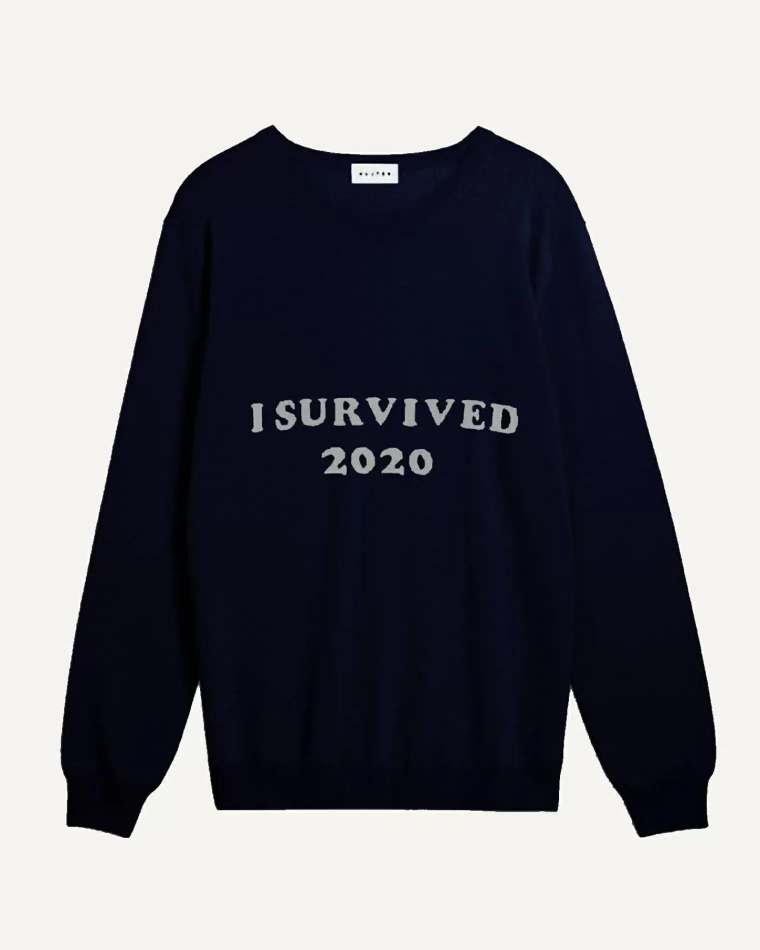 Kujten Sweaters & Sweatshirts>Men Long Sleeves Round Neck Cashmere Sweater Bleu Marine Fonce
