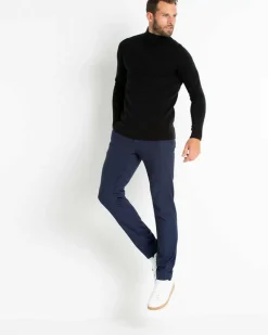 Kujten Sweaters & Sweatshirts>Men Plain High-Neck Cashmere Sweater Noir