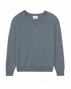 Kujten Sweaters & Sweatshirts>Men Round Neck Cashmere Sweater Gris Flanelle