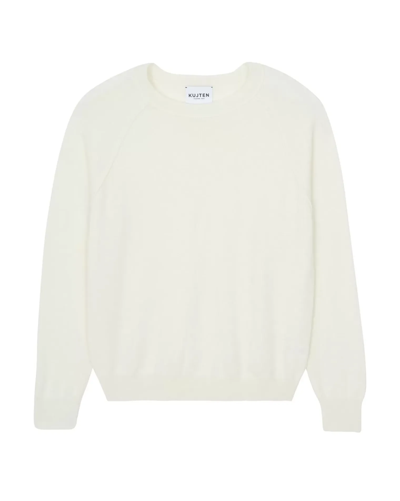 Kujten Sweaters & Sweatshirts>Men Round Neck Cashmere Sweater Blanc
