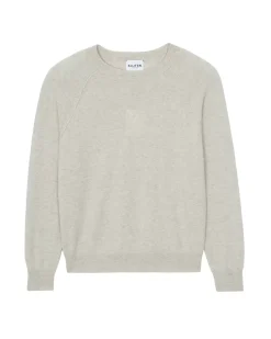 Kujten Sweaters & Sweatshirts>Men Round Neck Cashmere Sweater Avoine