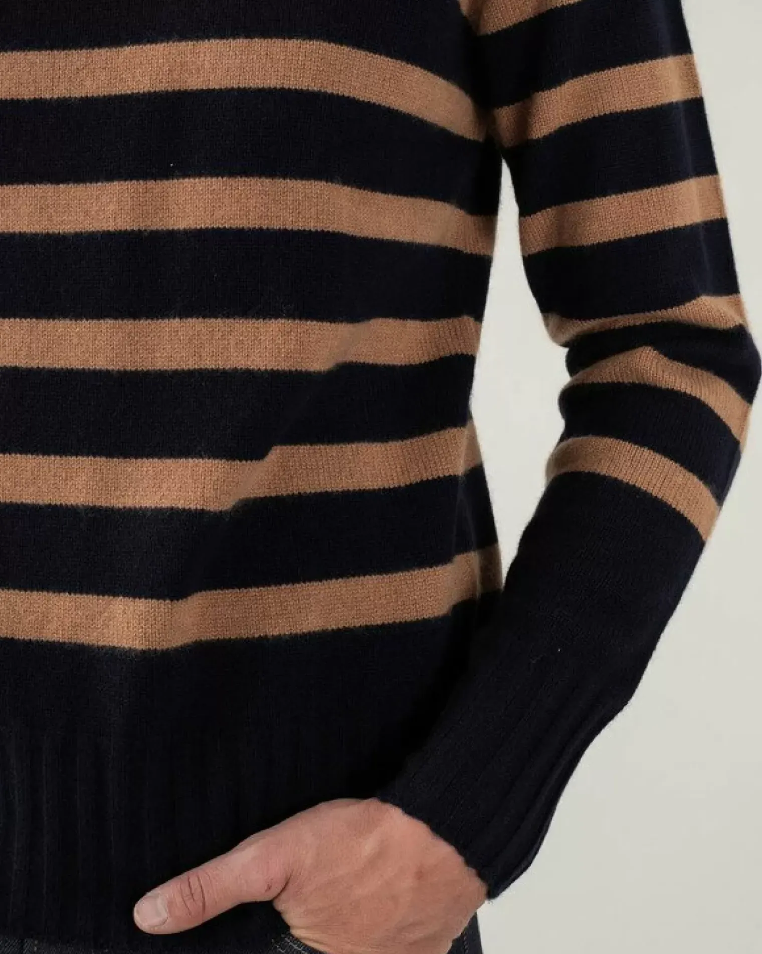 Kujten Sweaters & Sweatshirts>Men Sailor High-Neck Cashmere Sweater Bleu Marine Fonce