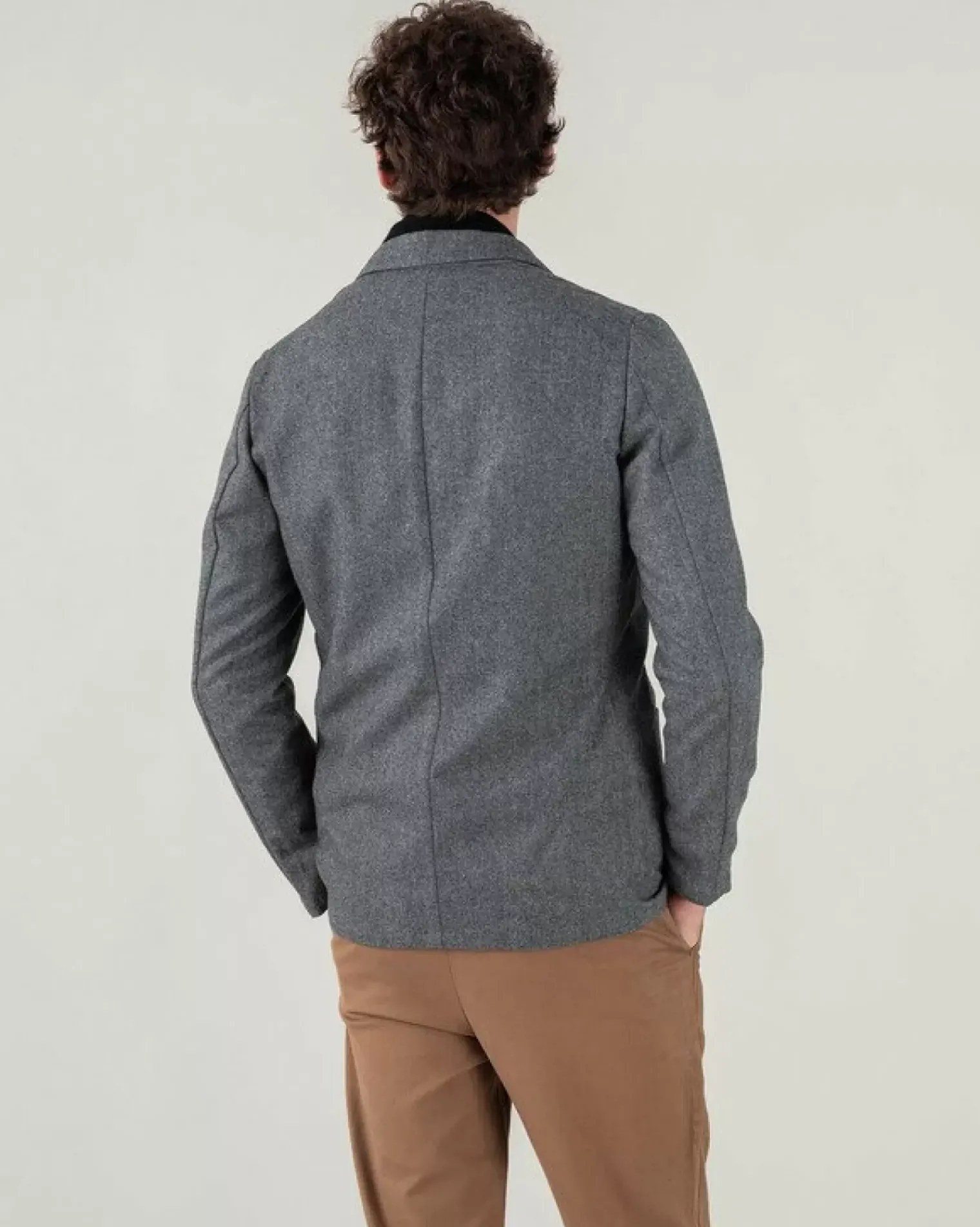 Kujten Coats>Men Shawl Collar Cashmere Blazer Jacket Gris Square