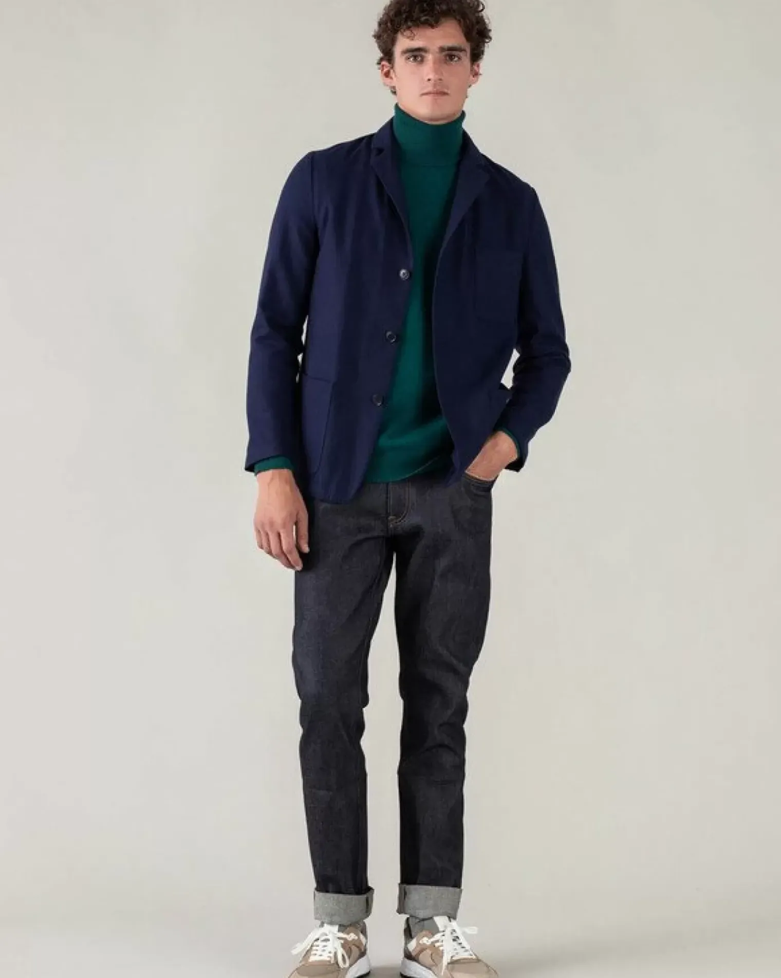 Kujten Coats>Men Shawl Collar Cashmere Blazer Jacket Bleu Marine Fonce