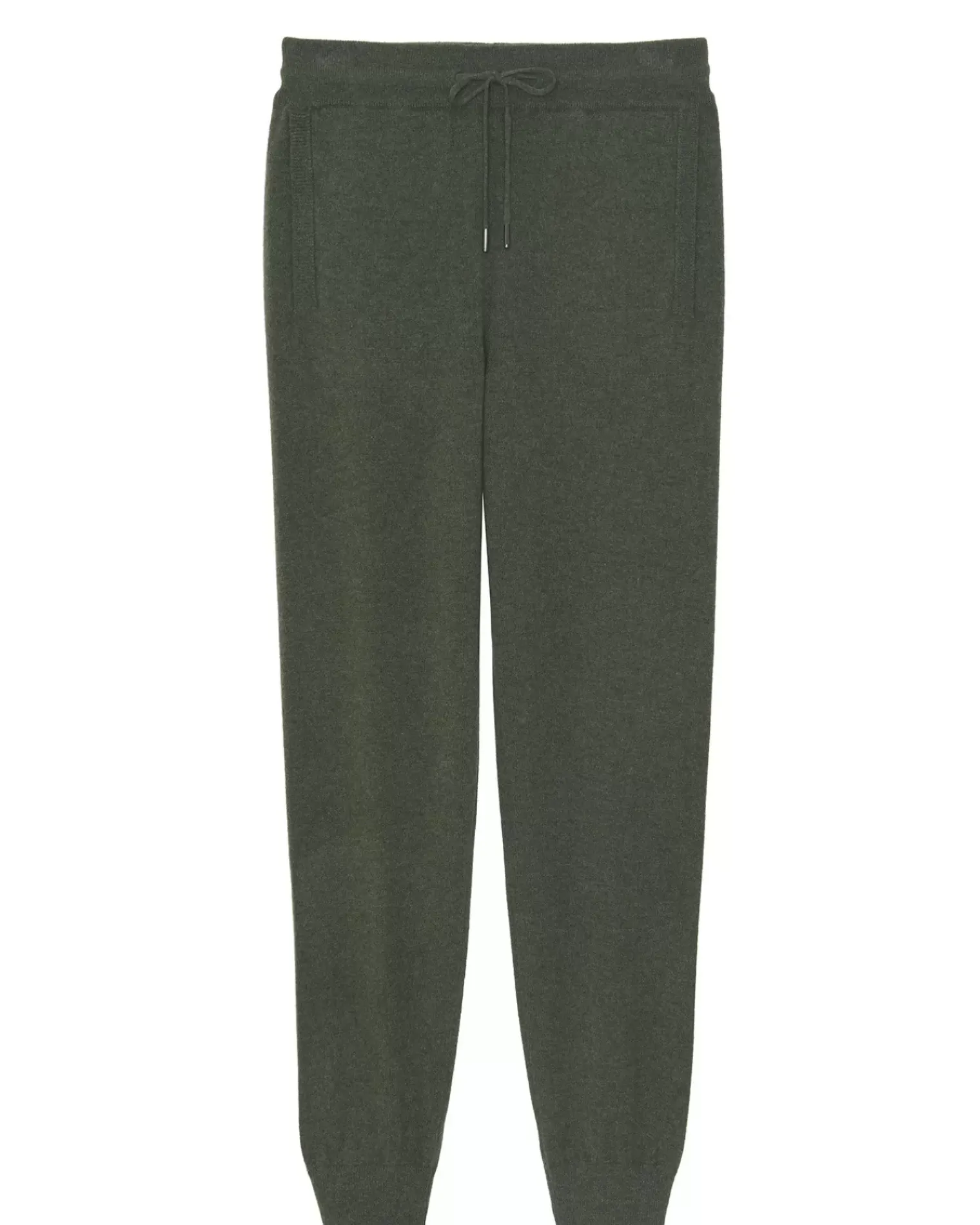 Kujten Joggings & Shorts>Men Straight Cut Cashmere Jogging Kaki Fonce