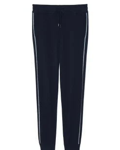 Kujten Joggings & Shorts>Men Straight Cut Cashmere Jogging, 2-Threads Bleu Marine Fonce