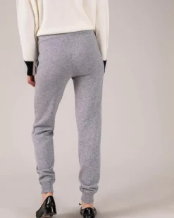 Kujten Joggings & Leggings>Men Straight Cut Cashmere Jogging Gris Chine