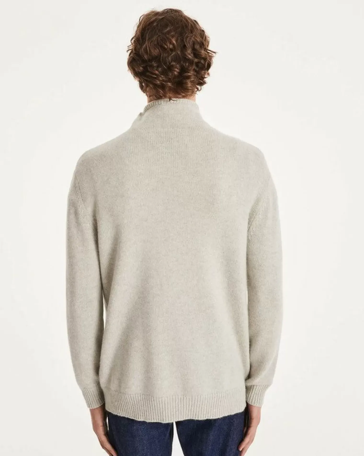 Kujten Sweaters & Sweatshirts>Men Turtleneck Cashmere Sweater Gris Bouleau