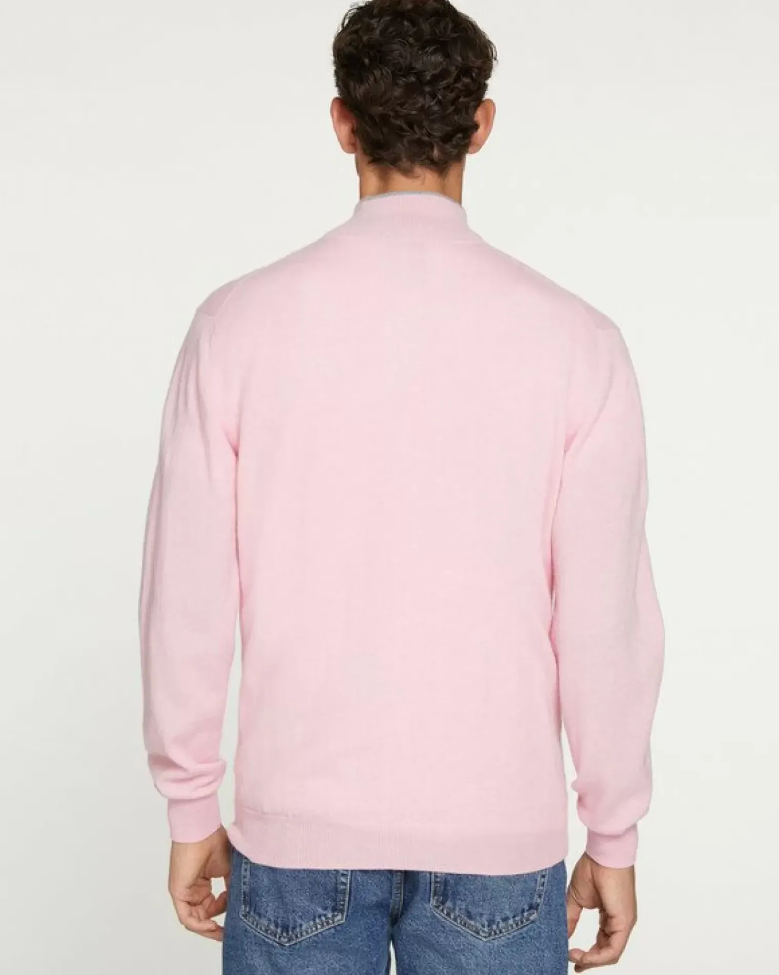 Kujten Sweaters & Sweatshirts>Men Turtleneck Cashmere Sweater Candy Pink
