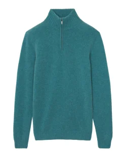 Kujten Sweaters & Sweatshirts>Men Turtleneck Cashmere Sweater Vert Chine
