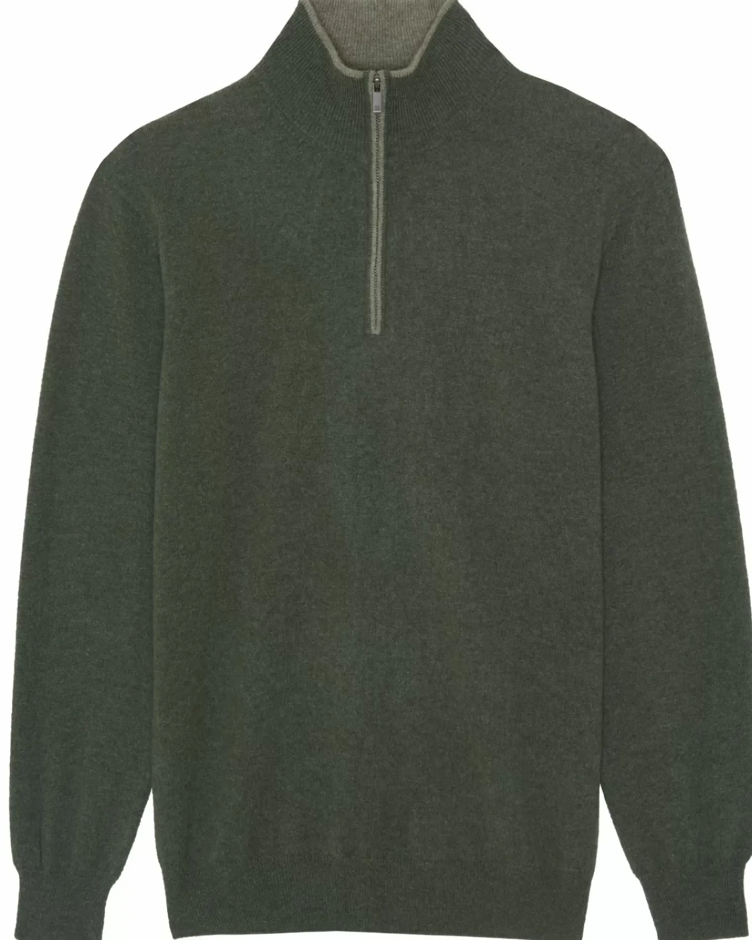 Kujten Sweaters & Sweatshirts>Men Turtleneck Cashmere Sweater, 2-Threads Kaki Fonce