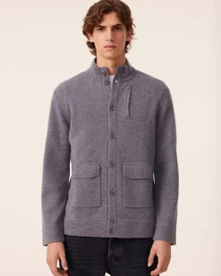 Kujten Jackets & Vests>Milano Cashmere Jacket, 2-Threads Gris Flanelle