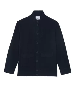 Kujten Jackets & Vests>Milano Cashmere Jacket, 2-Threads Bleu Marine Fonce
