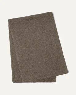 Kujten Scarves & Snoods>Off-Gauge Knitted Cashmere Scarf, 2-Threads Kaki Chine