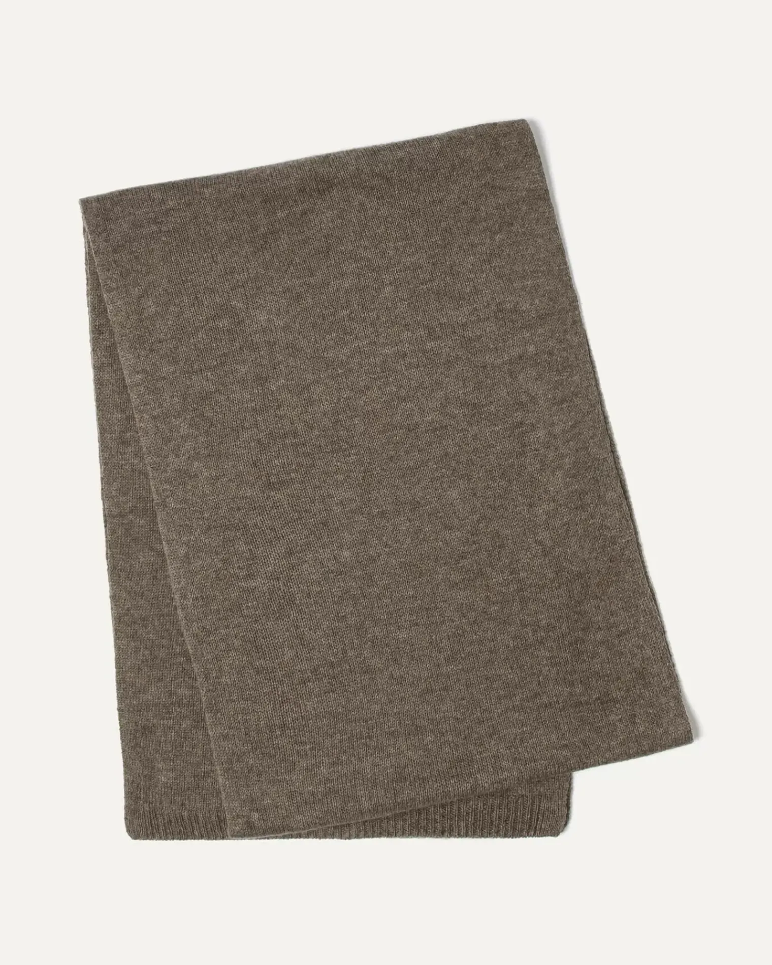 Kujten Scarves & Snoods>Off-Gauge Knitted Cashmere Scarf, 2-Threads Kaki Chine