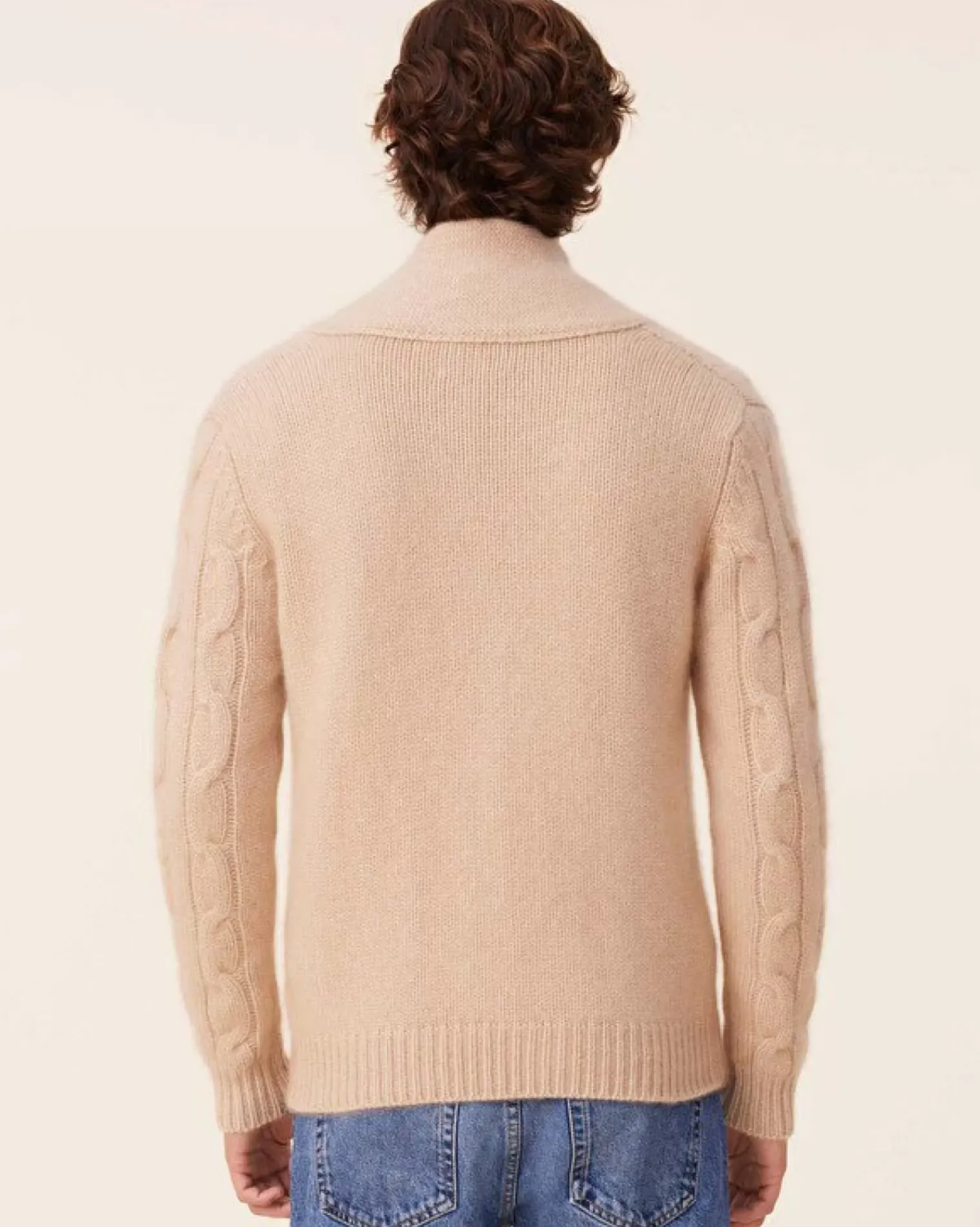 Kujten Jackets & Vests>Organic Shawl Collar Cashmere Cardigan Unisex, 14-Threads Organique
