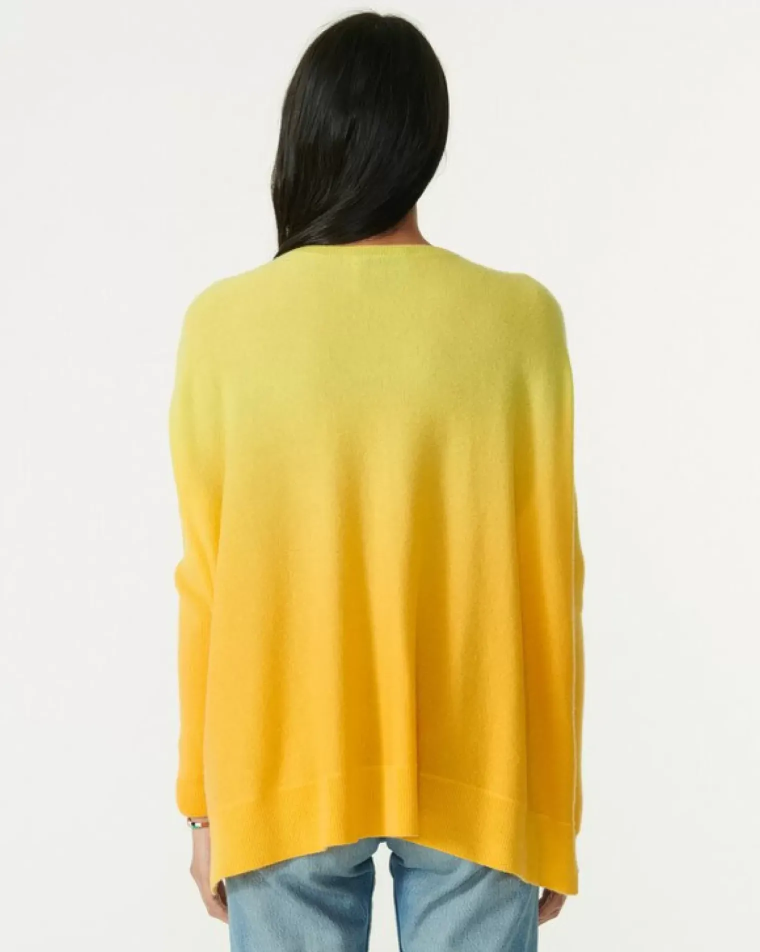 Kujten Sweaters & Sweatshirts>Oversize Boat Neck Cashmere Sweater Jaune Fluo