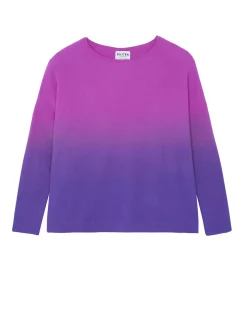 Kujten Sweaters & Sweatshirts>Oversize Boat Neck Cashmere Sweater Violet Fluo