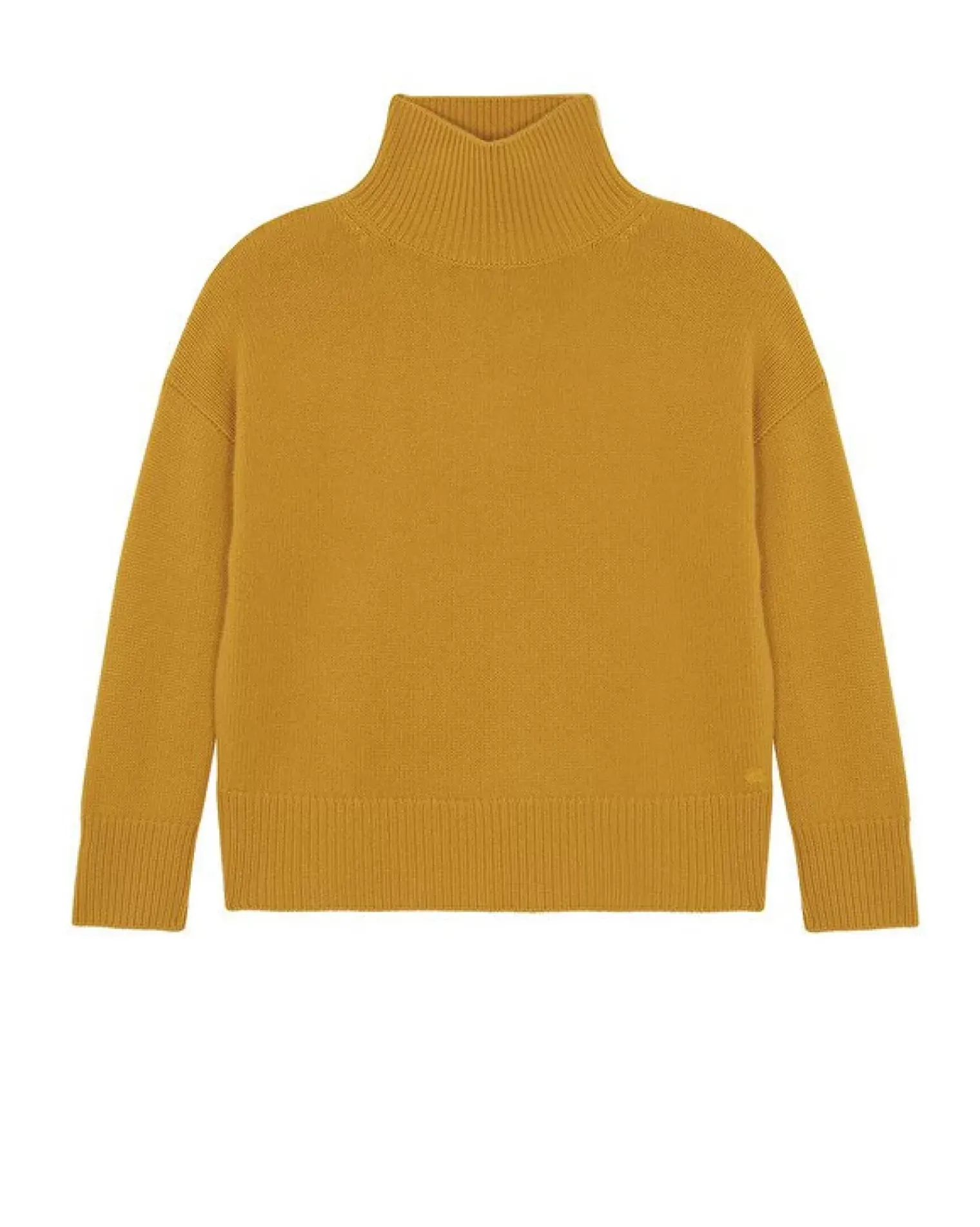 Kujten Sweaters & Sweatshirts>Oversize Funnel Neck Cashmere Sweater, 8-Threads Jaune Safran