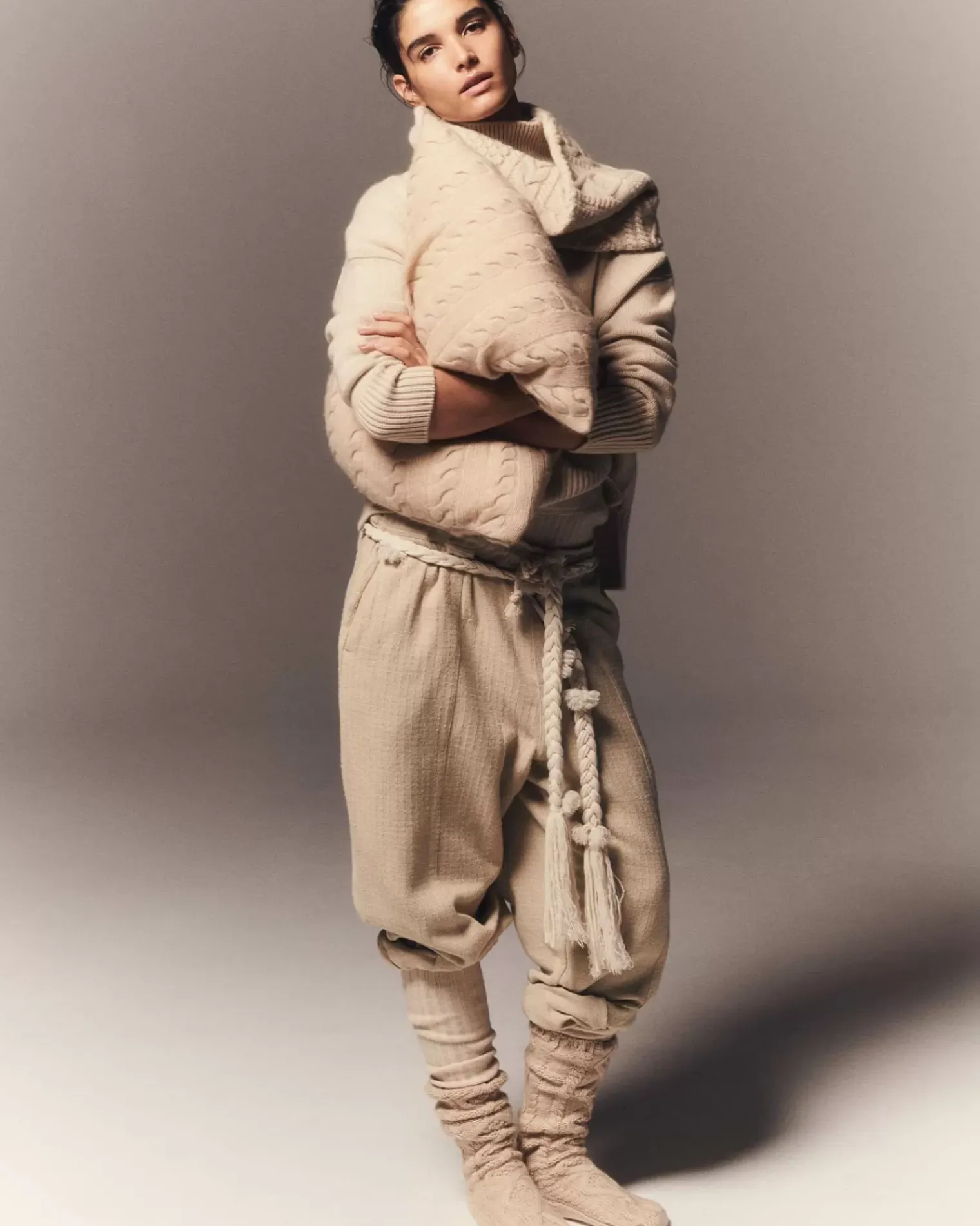Kujten Sweaters & Sweatshirts>Oversize Funnel Neck Cashmere Sweater, 8-Threads Organique