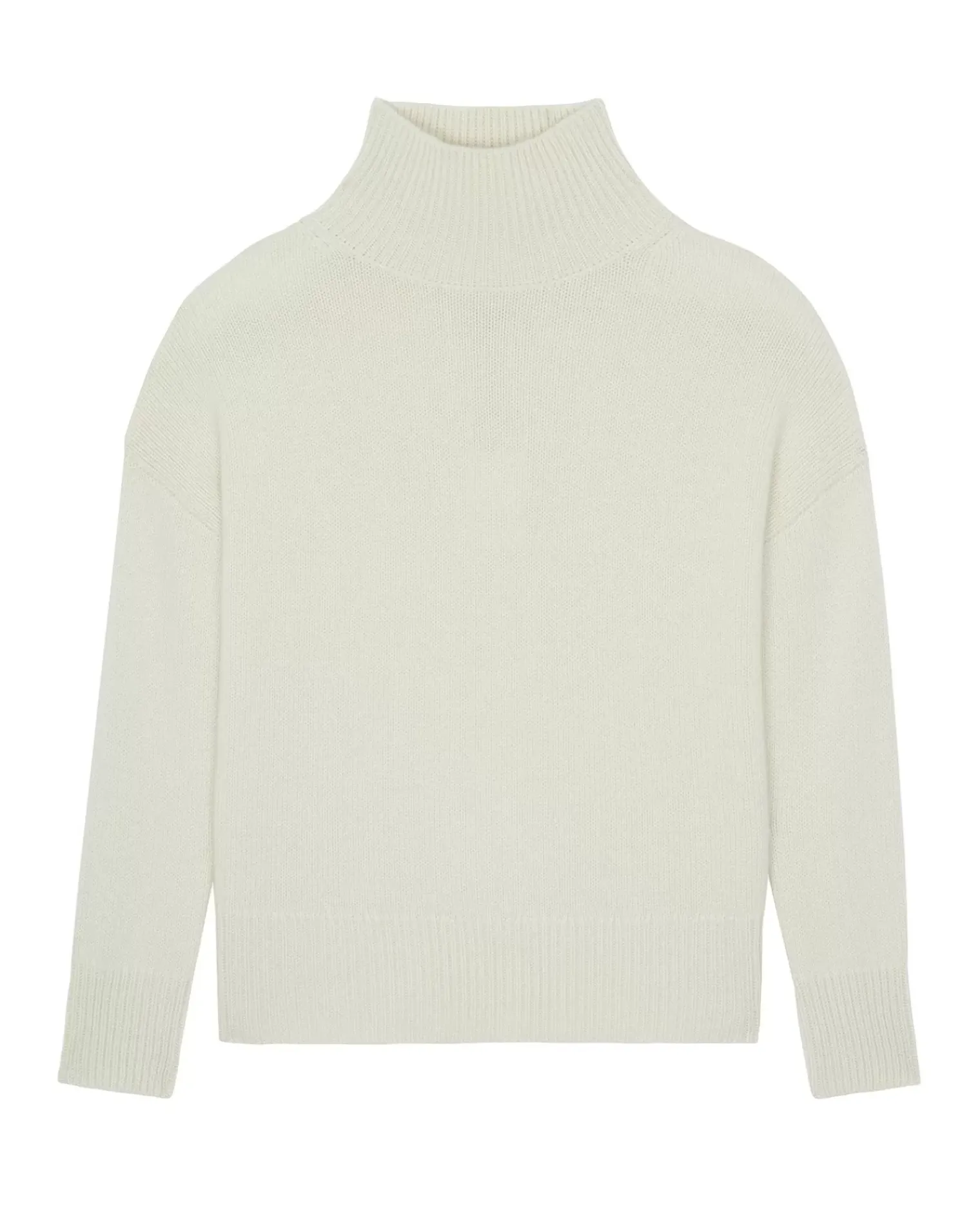 Kujten Sweaters & Sweatshirts>Oversize Funnel Neck Cashmere Sweater Blanc Vintage