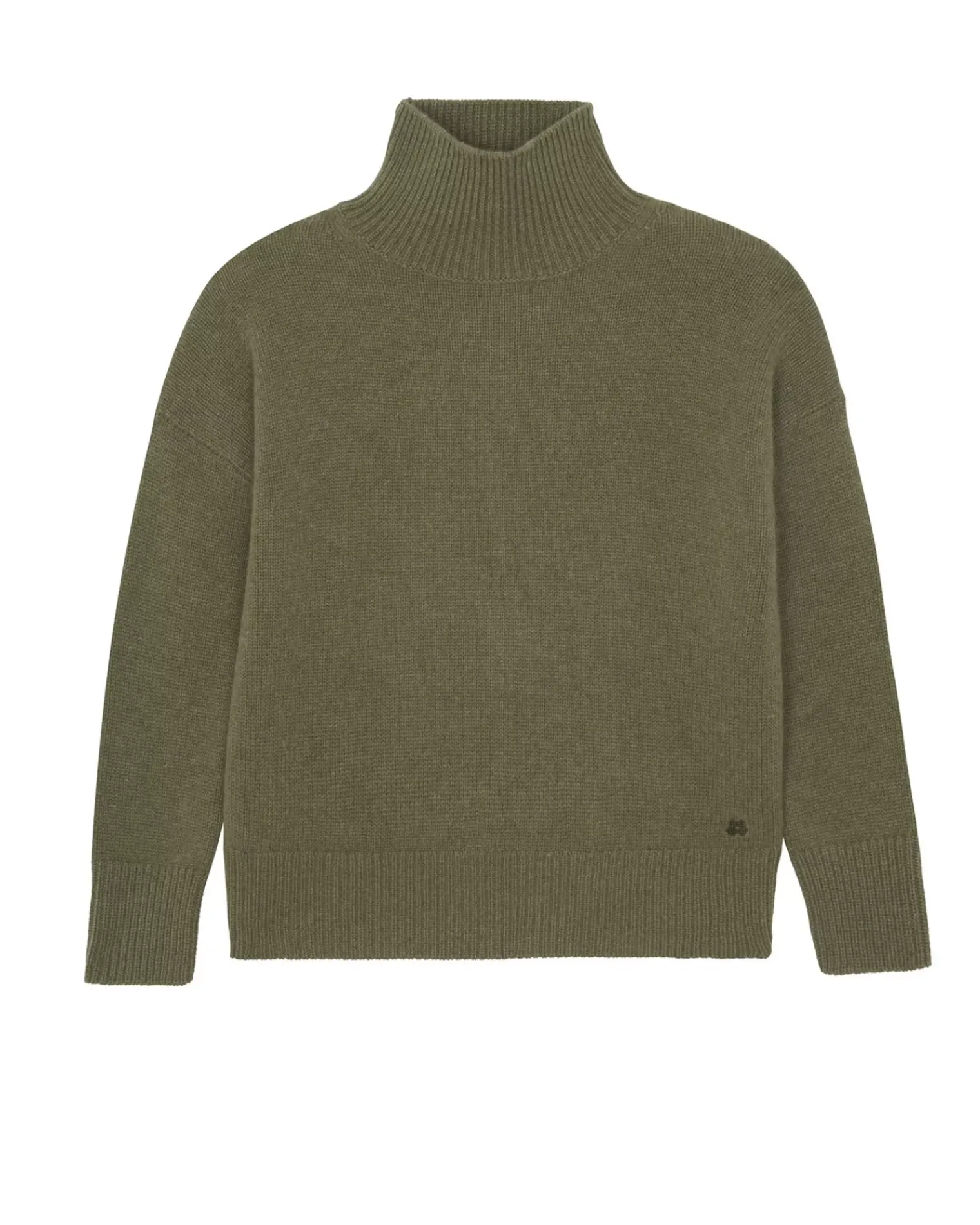 Kujten Sweaters & Sweatshirts>Oversize Funnel Neck Cashmere Sweater, 8-Threads Kaki Scout